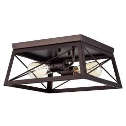 12 in. 2-Light Oil Rubbed Bronze Ceiling Flush Mount by Tatahance