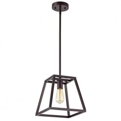 1-Light Oil Rubbed Bronze Mini Pendant by Tatahance