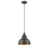 1-Light Oil Rubbed Bronze Mini Pendant with Metal Shade by Tatahance