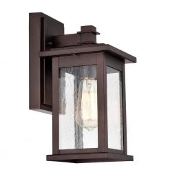 6 in. W 1-Light Oil Rubbed Bronze Sconce with Seeded Glass Shade by Tatahance