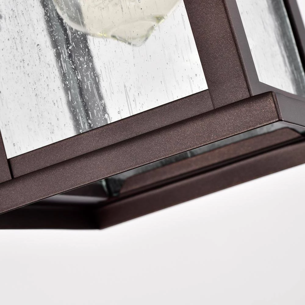 6 in. W 1-Light Oil Rubbed Bronze Sconce with Seeded Glass Shade and Dusk to Dawn Sensor by Tatahance - Image 6