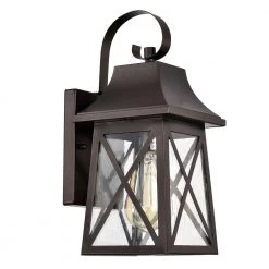 4.72 in. W 1-Light Outdoor Oil Rubbed Bronze Wall Sconce with Glass Shade by Tatahance