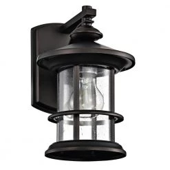4.25 in. W 1-Light Outdoor Oiled Rubbed Bronze Wall Sconce with Clear Glass Shade by Tatahance
