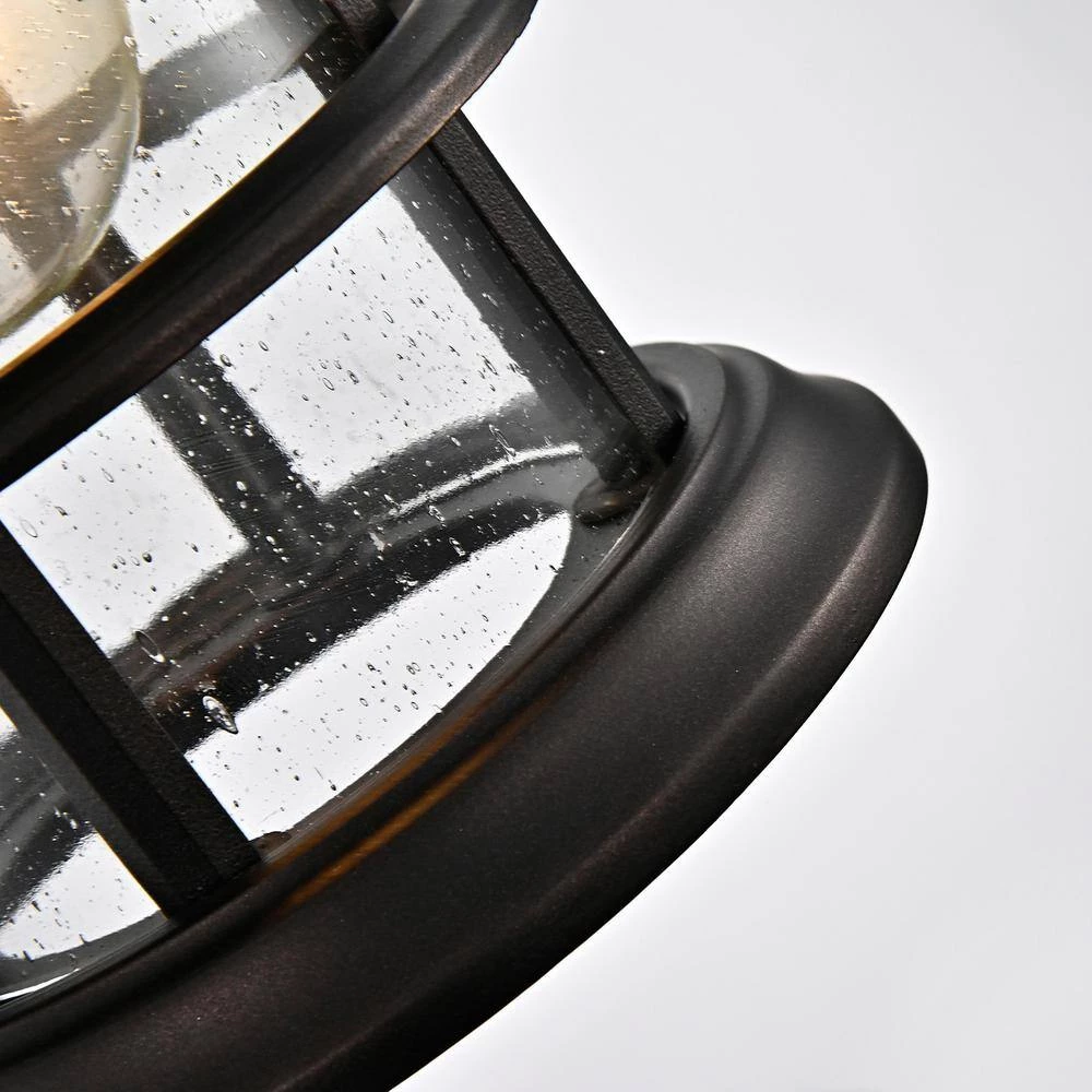 6 in. W 1-Light Outdoor Oiled Rubbed Bronze Wall Sconce with Glass Shade (Set of 2) by Tatahance - Image 8