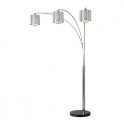 Marilyn 87.5 in. Polished Chrome Floor Lamp with Glass Shade by NOVA of California