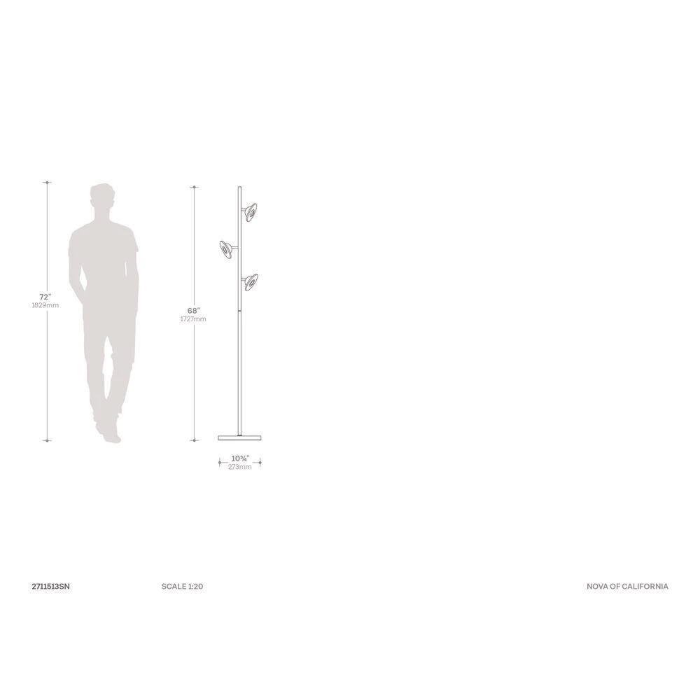 Laurel 69 in. Accent Satin Nickel Floor Lamp by NOVA of California - Image 6