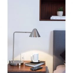 Cove 19 in. Satin Nickel Table Lamp by NOVA of California