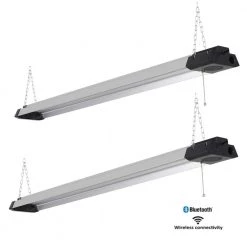 4 ft. 50-Watt Equivalent Integrated LED Silver Bluetooth Shop Light (2-Pack), 5000 Lumens by Honeywell