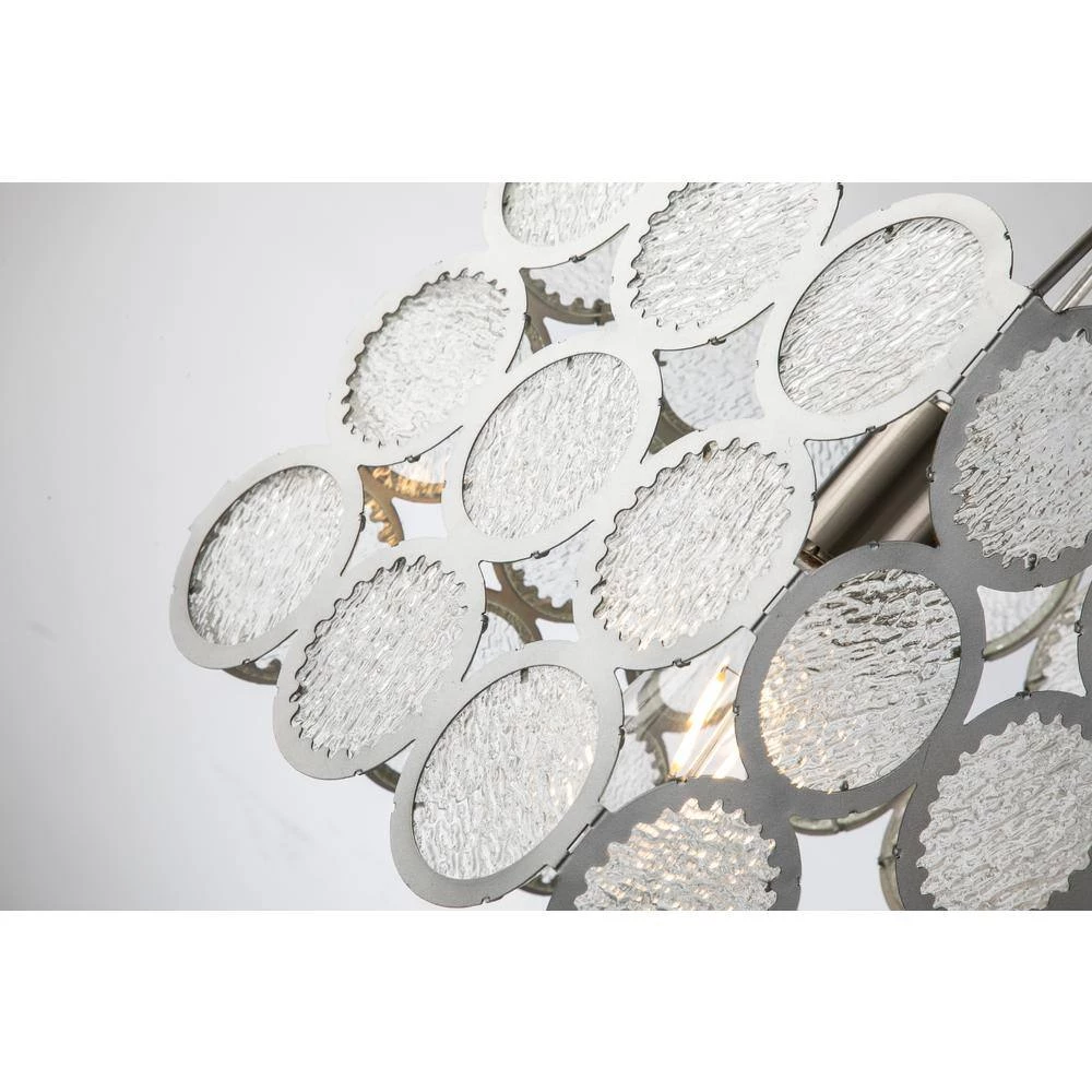 1-Light Silver Pendant Light with Glass Shade by Tatahance - Image 3