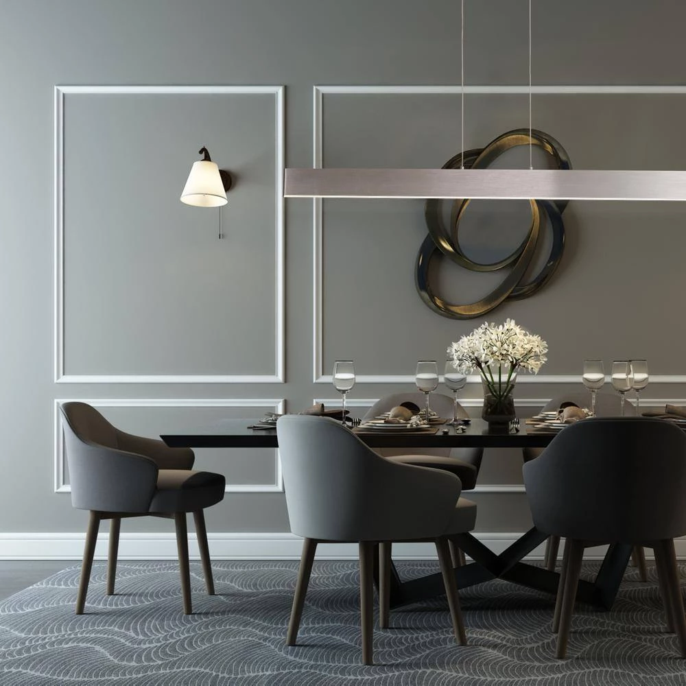 1-Light Silver White Standard Pendant Light by Tatahance - Image 4