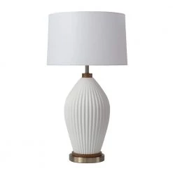 28 in. Walnut Santa Clara Table Lamp Bone Porcelain by NOVA of California