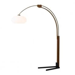 Morelli 85 in. Walnut and Dark Brown Arc Lamp by NOVA of California