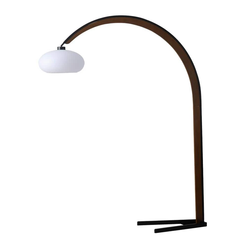 Vaulted 84 in. Arc Lamp, Matte Black and Walnut by NOVA of California - Image 5