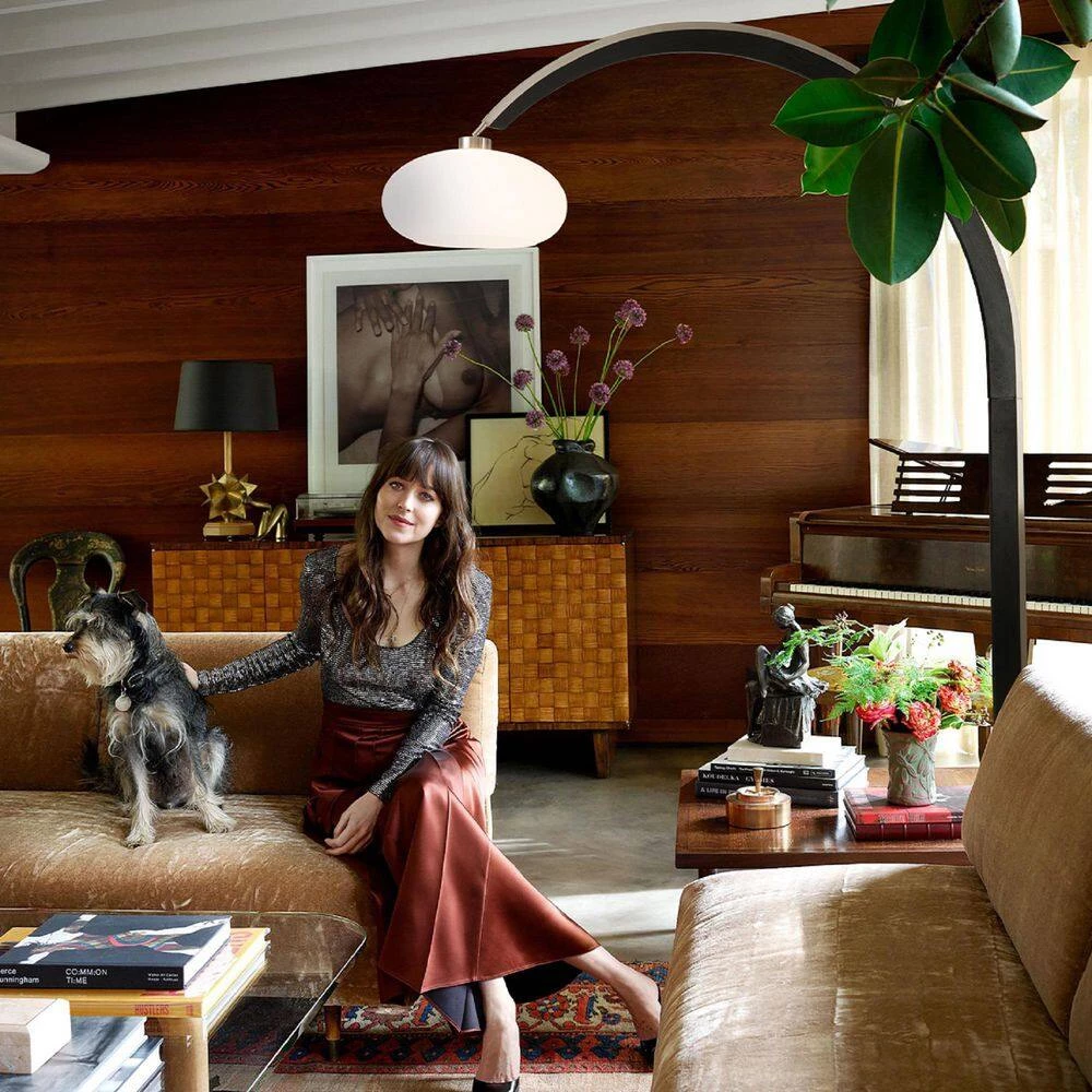 Vaulted 84 in. Arc Lamp, Matte Black and Walnut by NOVA of California - Image 3