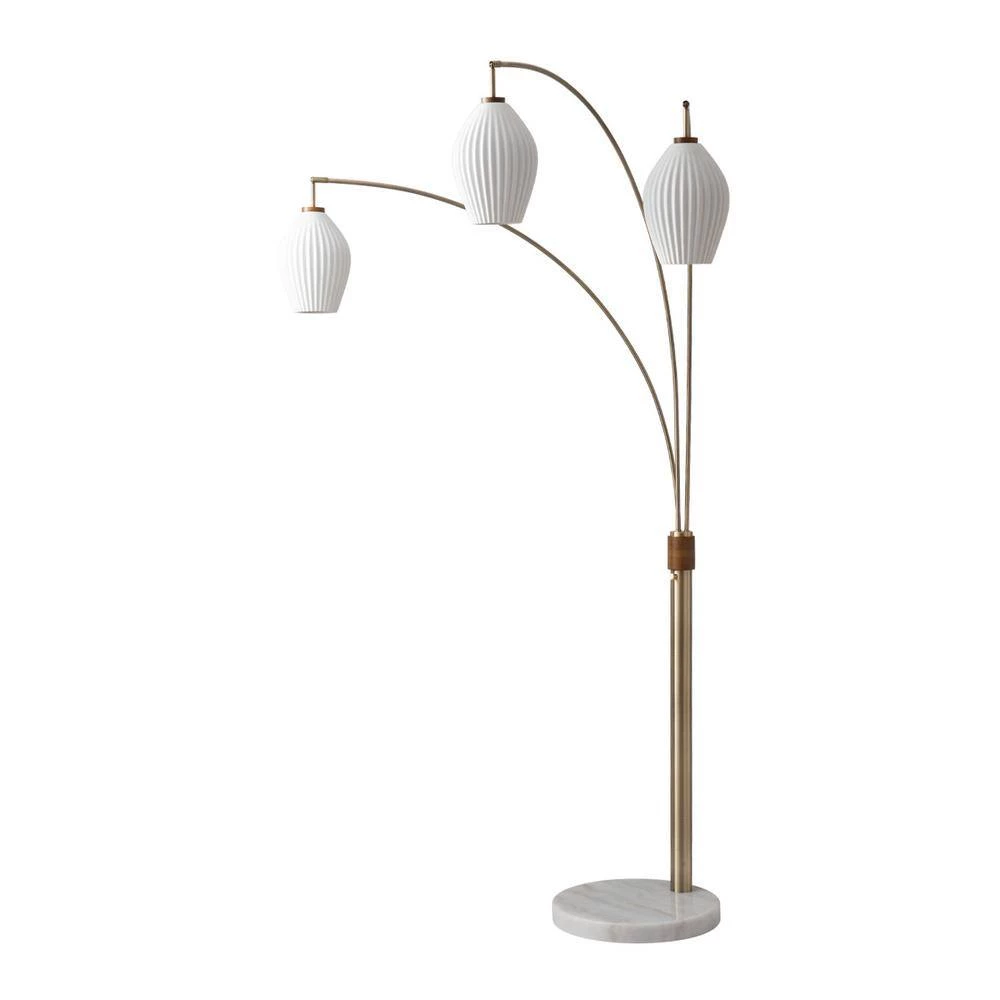85 in. 3-Light Santa Clara Arc Lamp, Bone Porcelain by NOVA of California - Image 3