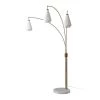 85 in. Walnut 3-Light Arc Lamp Concord Bone Porcelain by NOVA of California