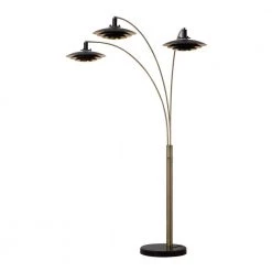 Rancho Mirage 87 in. 3 Light Arc Lamp, Weathered Brass by NOVA of California