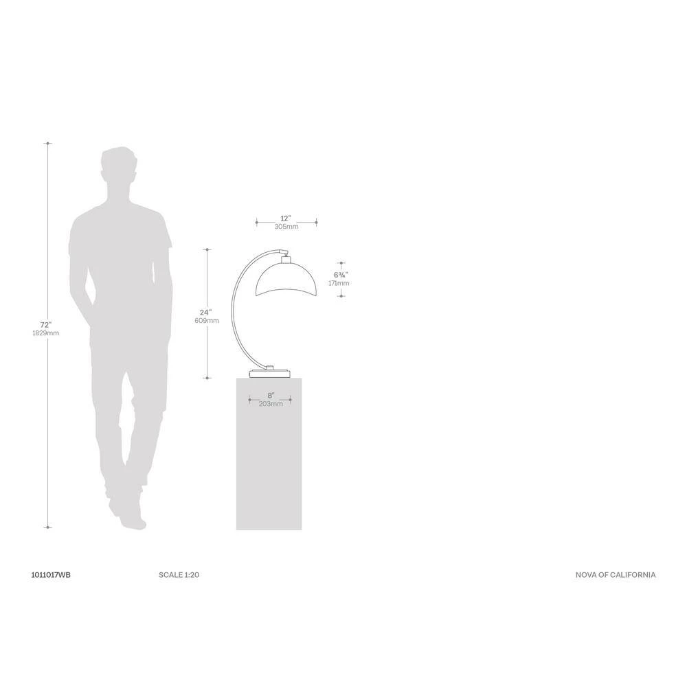 Luna Bella Table Lamp Weathered Brass by NOVA of California - Image 7