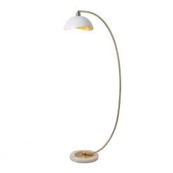 Luna Bella 60 in. White Gold Chair Side Stretch Arc Lamp by NOVA of California