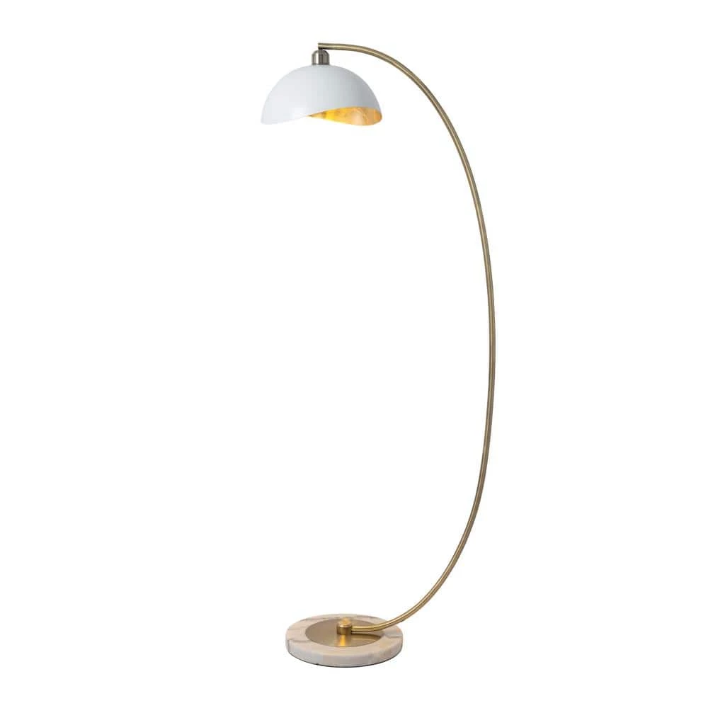 Luna Bella 60 in. White Gold Chair Side Stretch Arc Lamp by NOVA of California