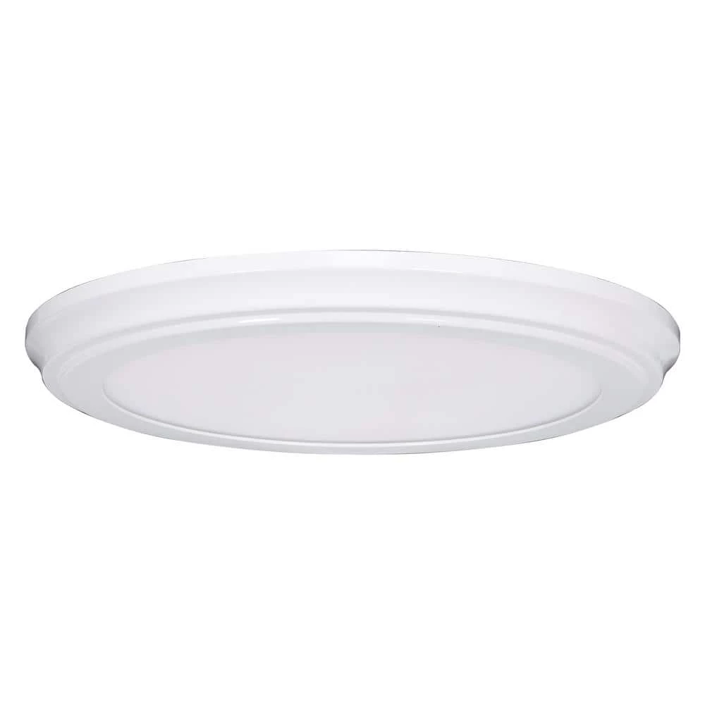 15 in. 1-Light White Ceiling LED Light Flush Mount with Remote Control by Honeywell