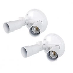120-Watt Equivalent Integrated LED Adjustable Dual Head White Security Area Light with Dusk to Dawn (2-Pack) by Honeywell