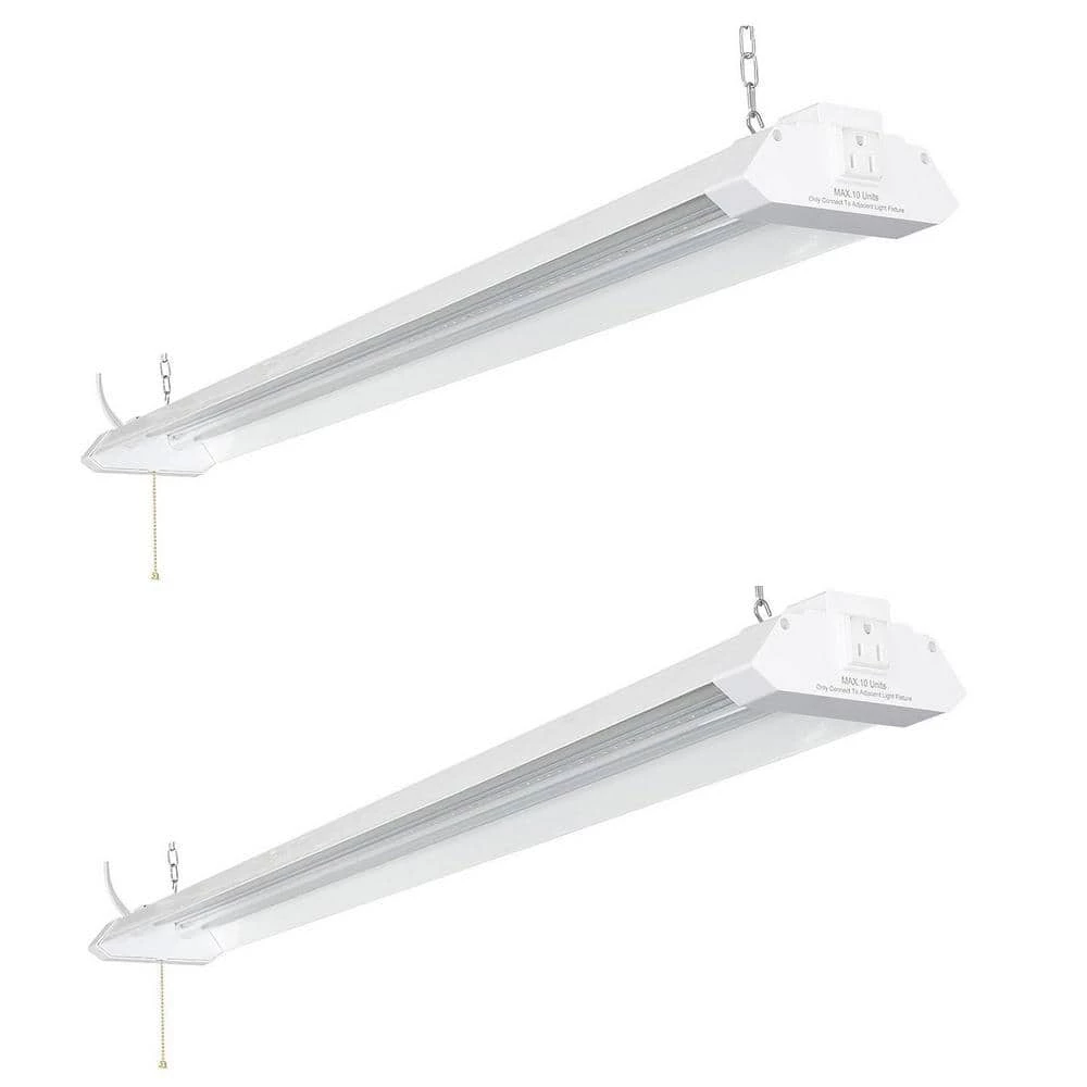 4 ft. 50-Watt Equivalent 5000 Lumens Linkable Integrated LED White Shop Light 5000K (2-Pack) by Honeywell
