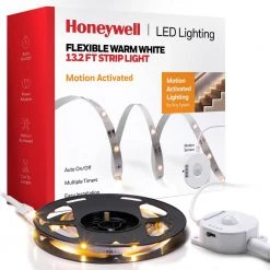13.2 ft. Motion Activated Flexible LED Warm White Strip Light for Home Decor, Ambient Under Cabinet Lighting by Honeywell